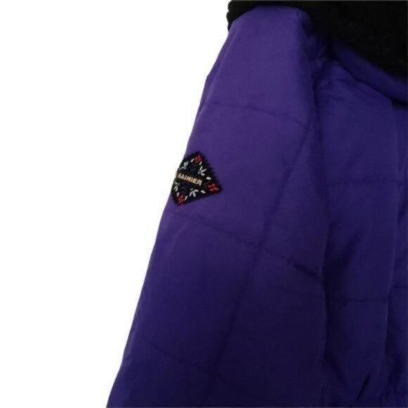 Vintage Rainier Ski Jacket Purple Short Dolman Sleeve 70's Pockets Hood size 8 - Picture 11 of 13